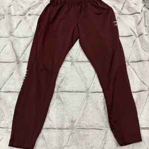 Gymshark Women’s Sz S Maroon Red Athletic Pants Activewear Workout Fitness